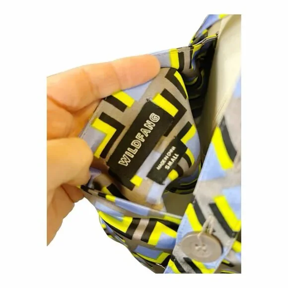 Wildfang The Empower Satin Cami Adjustable Straps Geo Print Sz S - Picture 5 of 6